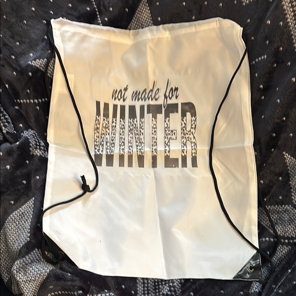 White Drawstring Bag